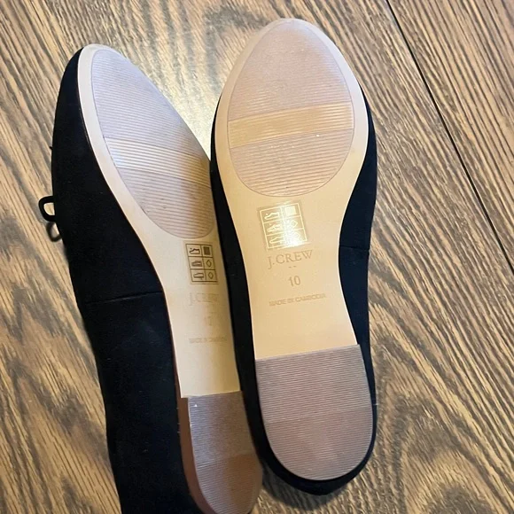 J. Crew Factory Black Suede Flats with Bow - Picture 7 of 7